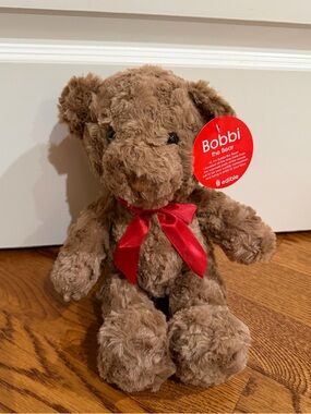 Bobbi the Bear -Plush Brown Teddy Bear with Red Satin Bow